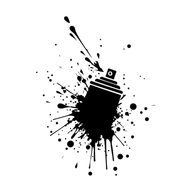 Minimal Splash Spray Paint Art Silhouette Vector