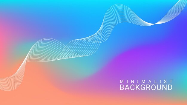 Minimalist abstract gradient background with wavy lines