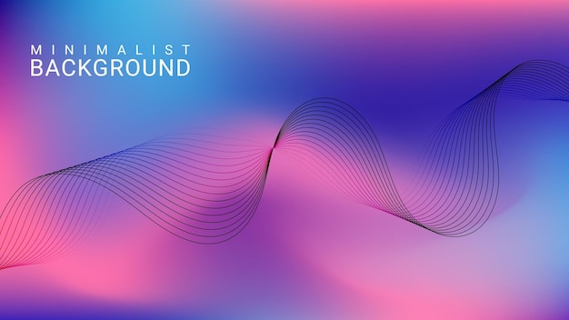 Minimalist abstract gradient background with wavy lines