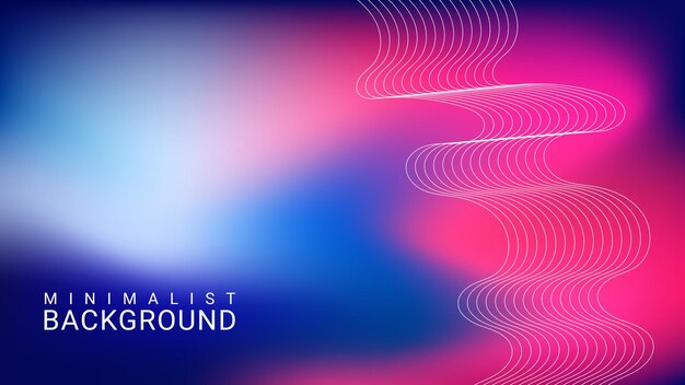 Minimalist abstract gradient background with wavy lines