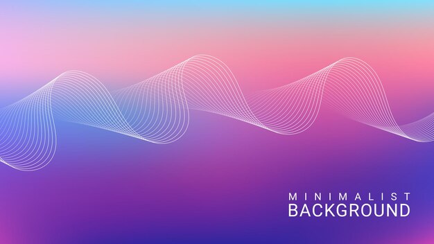 Minimalist abstract gradient background with wavy lines
