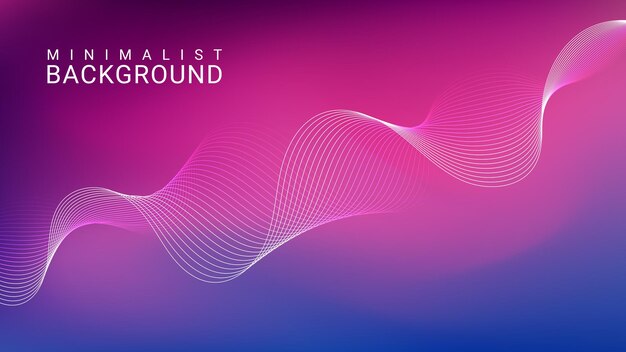 Minimalist abstract gradient background with wavy lines