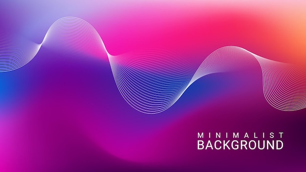 Minimalist abstract gradient background with wavy lines