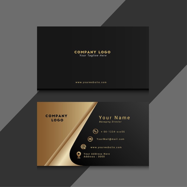 Plik wektorowy minimalistyczna i elegancka wizytówka w złotym kształcie
