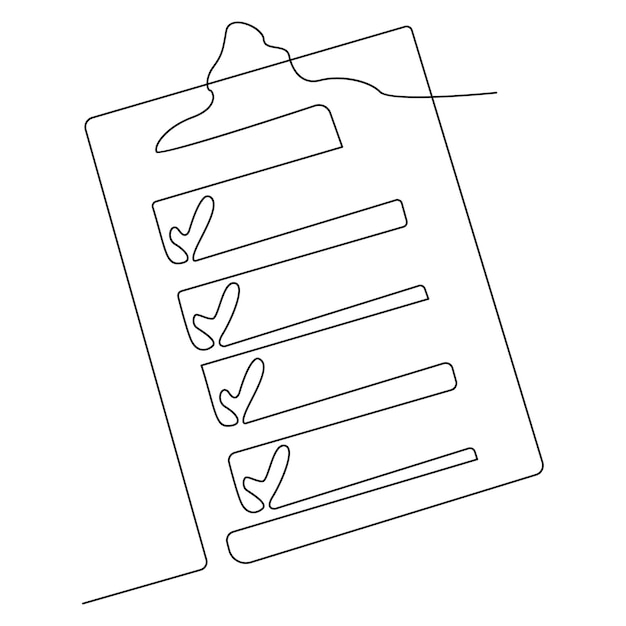 Minimalistyczna ilustracja artystyczna listy kontrolnej na schowku
