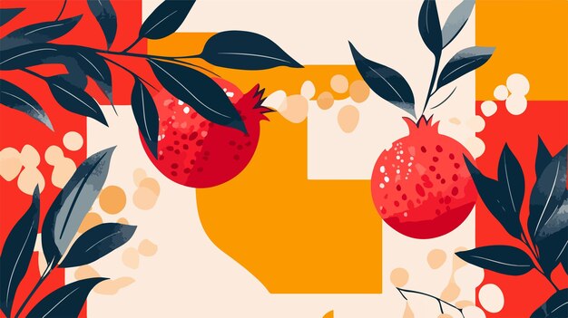 Minimalistyczna izolowana ilustracja wektorowa granatowego jabłka dla projektów projektowania graficznego