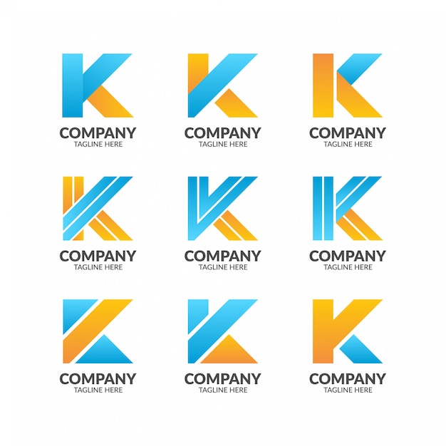 Minimalistyczna Kolekcja Logo Litery K.