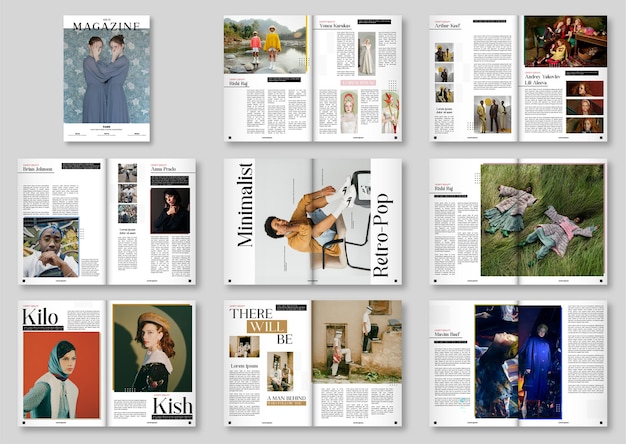 Plik wektorowy minimalistyczna kolekcja magazynu design