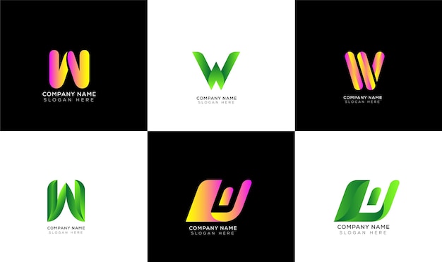 Plik wektorowy minimalistyczna kolekcja projektów logo