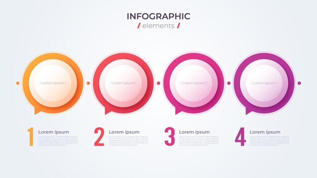 Minimalistyczna Koncepcja Infografiki Z 4 Opcjami. Szablon Wektor