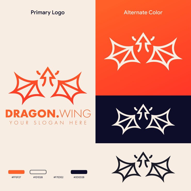 minimalistyczna koncepcja logo prostego skrzydła