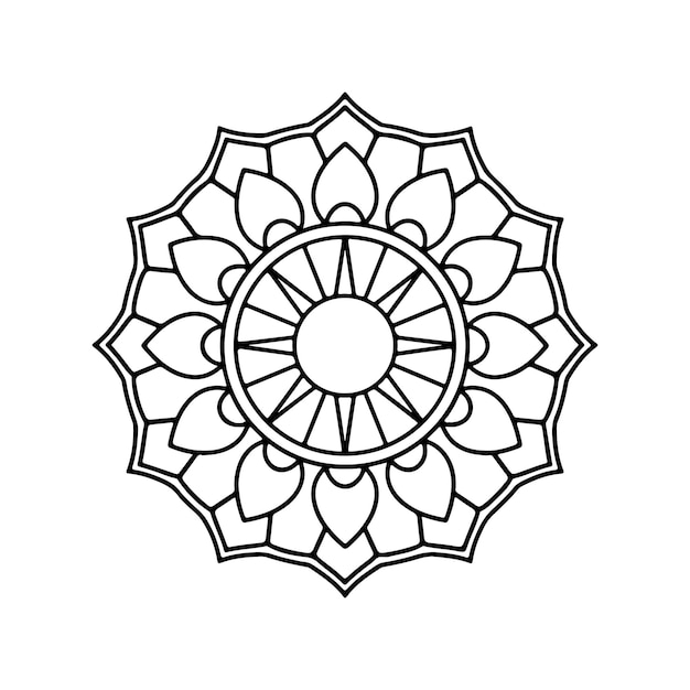 Minimalistyczna mandala z centralnym okrągłym motywem