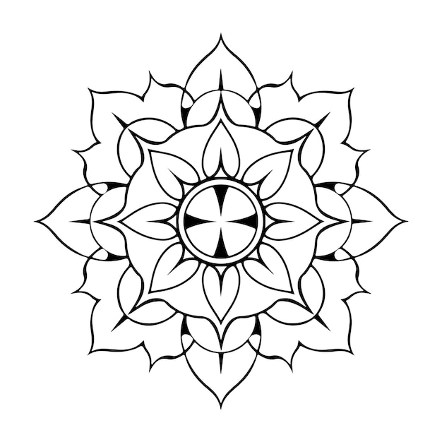 Minimalistyczna mandala z symetrycznymi wzorcami i odważnymi liniami dla medytacyjnych książek do malowania dla dorosłych