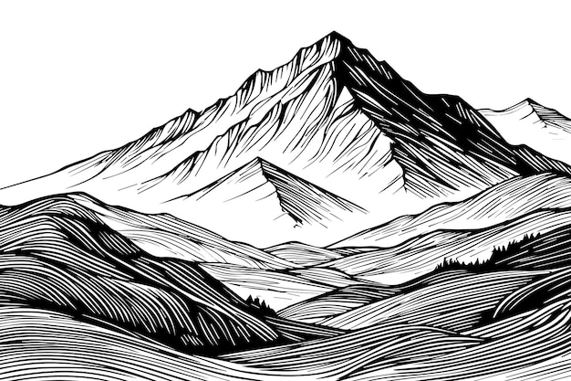 Minimalistyczna nowoczesna grafika artystyczna Abstrakcyjna góra współczesna estetyczna tło krajobraz