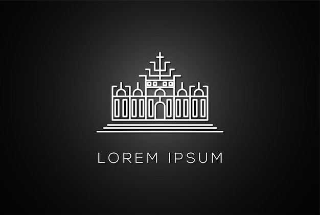 Minimalistyczne Królestwo Imperium Linia Zarys Projekt Logo Wektor