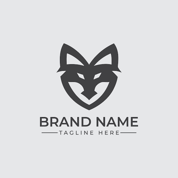 Minimalistyczne logo Fox Head dla nowoczesnych firm