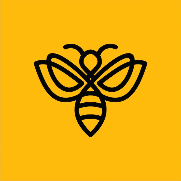 Minimalistyczne Logo Vector Premium Bee Line