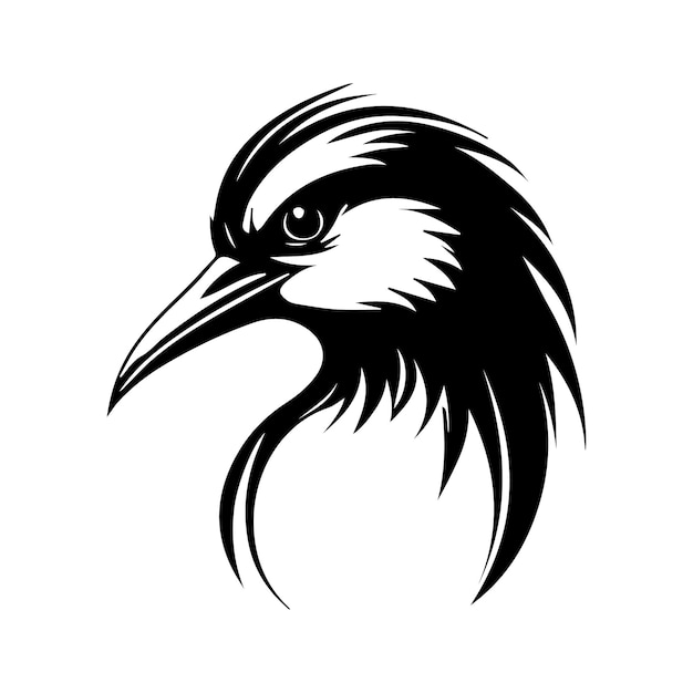 Plik wektorowy minimalistyczne logo z eleganckim i stylizowanym ptakiem na białym tle