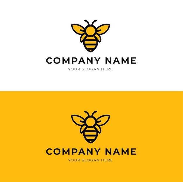 Minimalistyczne nowoczesne logo pszczoły