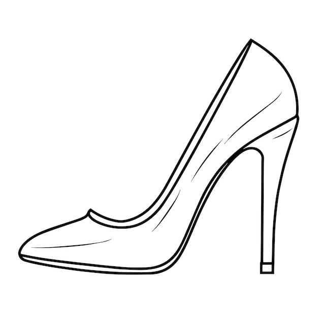Plik wektorowy minimalistyczne przedstawienie wektorowe eleganckiej kobiety na wysokim obcasie idealne dla grafiki obuwia