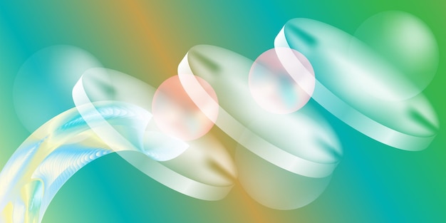 Minimalistyczny 3D Glassmorphism Gradient Overlay Background Geometric Circle Glass Effect Banner Design