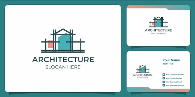 Minimalistyczny Architekt Logo Kreatywna Koncepcja Stylu Sztuki Linii I Wizytówka