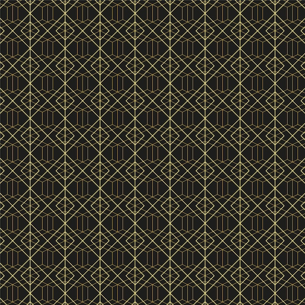 Minimalistyczny Art Deco Geometryczny wzór z złotymi liniami diamentowymi Elegantny luksusowy projekt