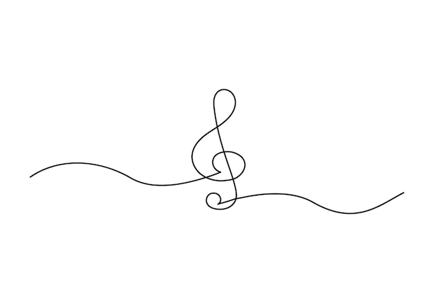 Minimalistyczny ciągły rysunek jednej linii Projekt nut muzycznych Wektor symboli dla nowoczesnych ilustracji