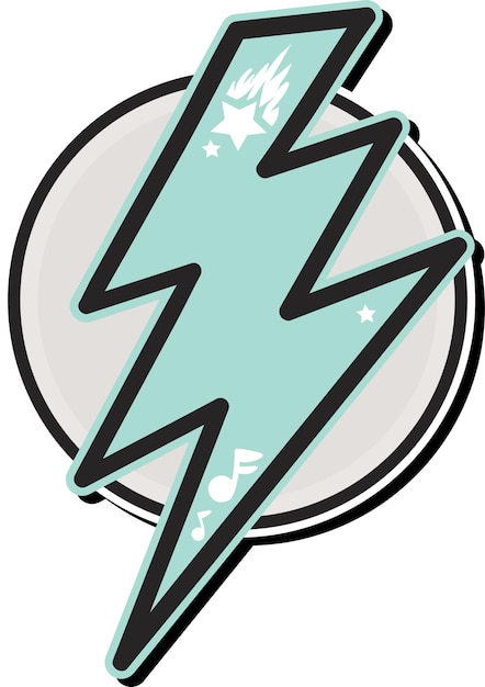 Minimalistyczny Emblemat Logo Electric Lightning Discharge Badge Szablon Dla Hasła I Nazwy Marki Na Okrągłym Tle Prosty Czarno-biały Wektor Izolowany Na Białym Tle