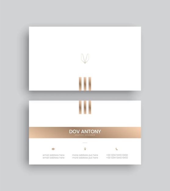 Plik wektorowy minimalistyczny i elegancki szablon wizytówki
