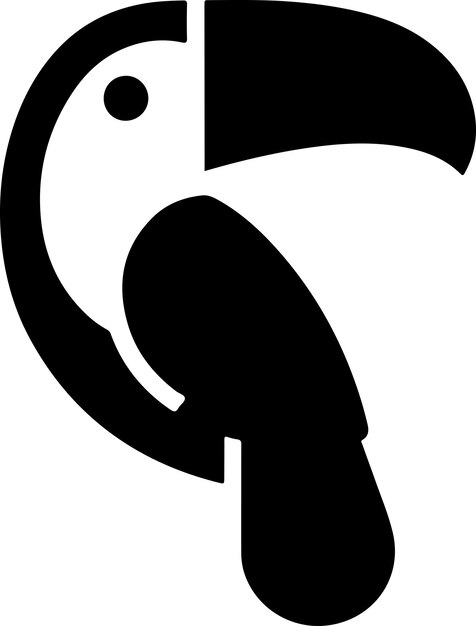 Minimalistyczny Koncept Logo Ptaka Toucan Symbolu Klipart Czarnego Koloru Sylwetka Białego Tła 2