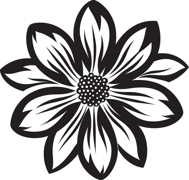 Minimalistyczny Kontur Kwiatowy Monochromatyczny Projekt Logo Robust Flower Outline Black Iconic Sketch