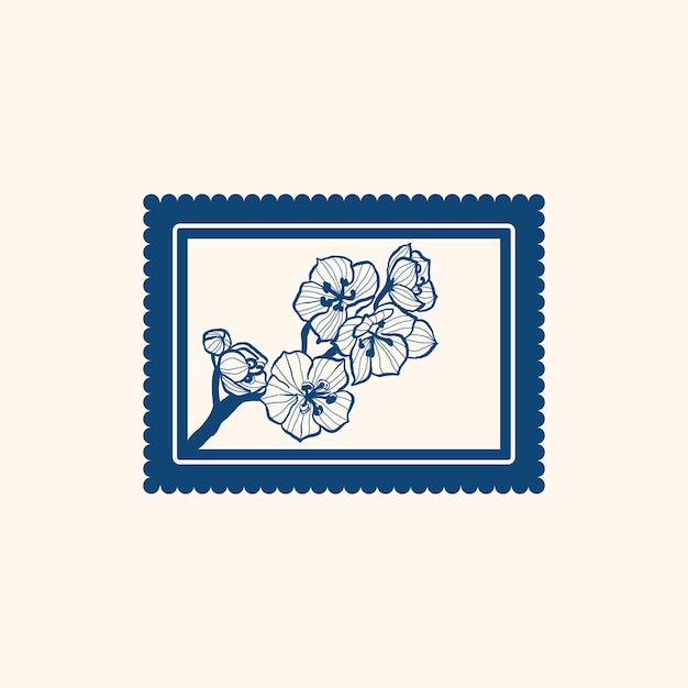 Plik wektorowy minimalistyczny kwiat graficzny szkic rysunek czarny ikona znaczek modny tatuaż kwiatowy botaniczny
