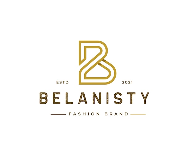 Minimalistyczny List B Logo Projekt Linii Styl Wektor