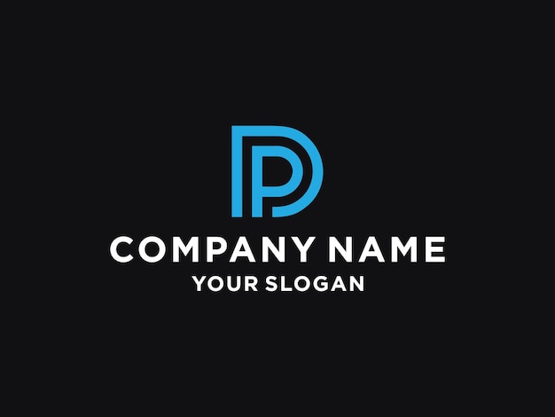 Minimalistyczny monogram list DP szablon projektu logo