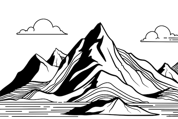 Minimalistyczny nowoczesny druk artystyczny Abstrakcyjna góra współczesny estetyczny krajobraz tła
