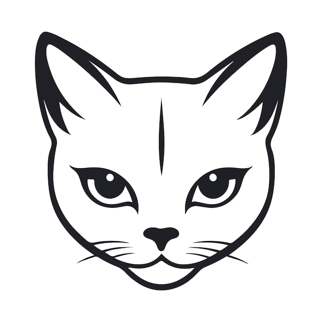 Minimalistyczny, Nowoczesny Szablon Wektora Logo Kota. Projekt Głowy Zwierzęcia