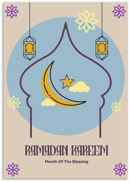 Minimalistyczny Plakat Ramadan Kareem