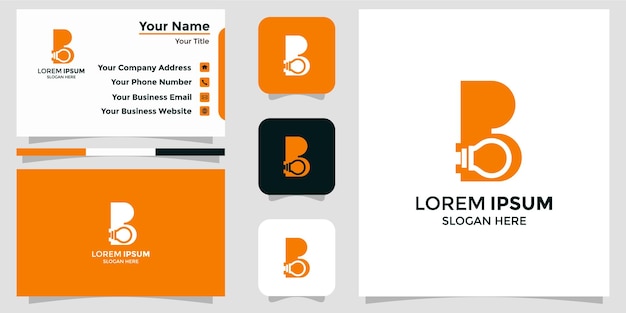 Minimalistyczny projekt logo B i karta brandingowa