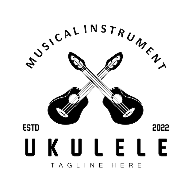 Minimalistyczny Projekt Logo Muzyki Ukulele Ukulele Wektor Gitary Projekt Logo Ukelele