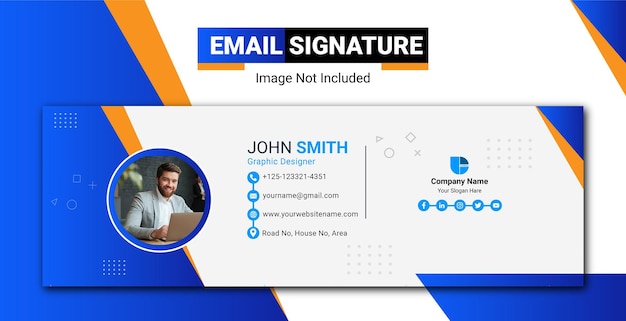 Plik wektorowy minimalistyczny projekt szablonu podpisu e-mail lub osobista okładka mediów społecznościowych premium wektorów