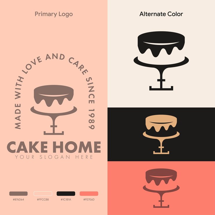 minimalistyczny prosty projekt logo piekarni ciasto