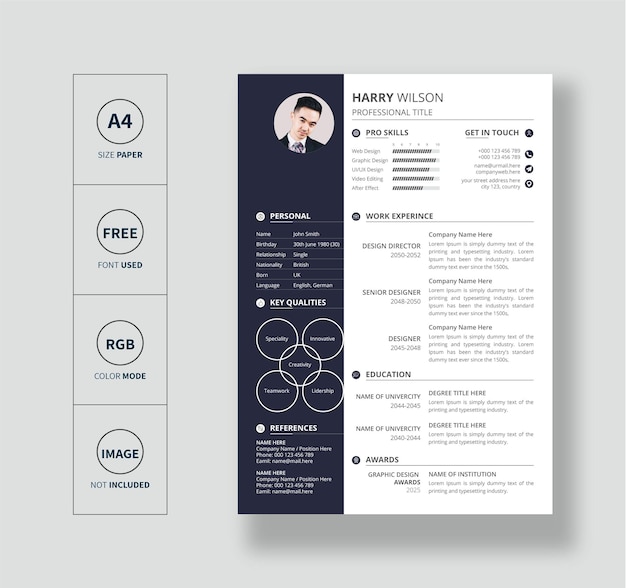 Minimalistyczny szablon CV lub cv
