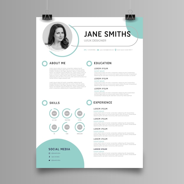 Minimalistyczny szablon cv ze szczegółami
