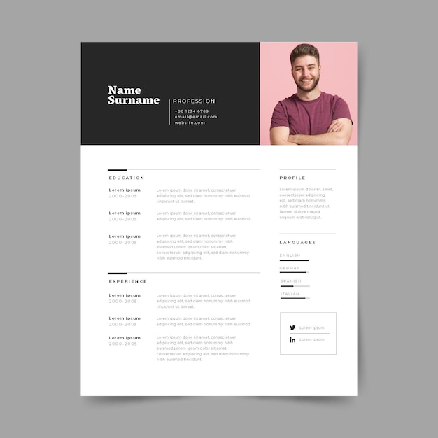 Minimalistyczny szablon cv