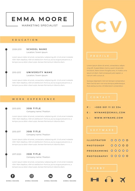 Minimalistyczny Szablon Cv