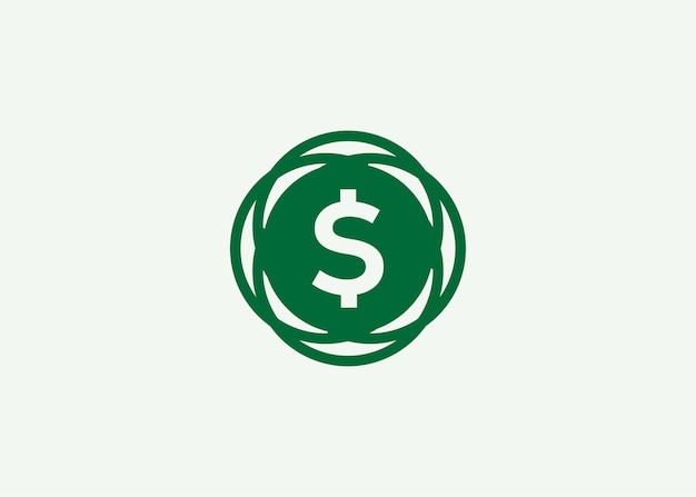 Minimalistyczny wektor projektowania logo monety dolara Moneta dla wektoru finansowania biznesu