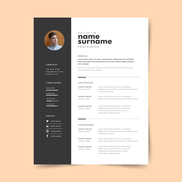 Minimalistyczny wzór cv