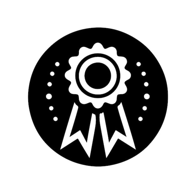 Minimalna gwarancja nagrody wstążka odznaka ikona lub medal cienka linia koncepcja minimalnej kontroli konsumenta.