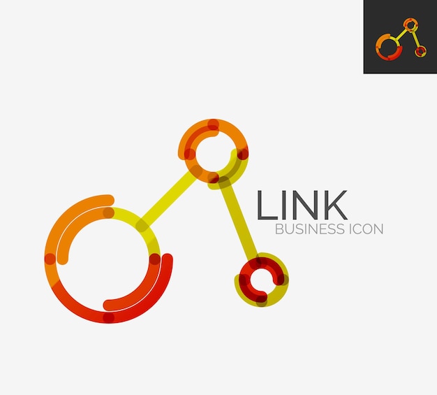 Minimalna Ikona Połączenia Logo Projektu Linii
